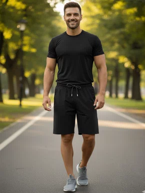 Bermuda Masculina Adulto Spandex A805 Stile Preto