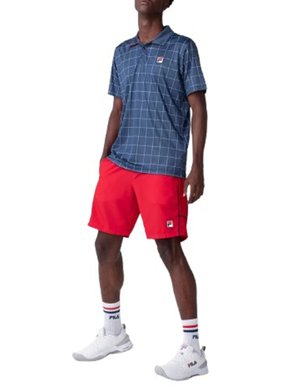 Bermuda Tenis Line Masculina Adulto F11TN00257 Fila Vermelho, Marinho e Branco