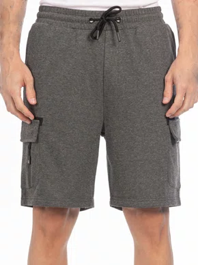 Bermuda Masculino Adulto Moletom Cargo 17.05.0313 Gangster Cinza