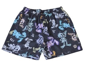 Bermuda Tactel Juvenil Masculino Estampa Esqueleto 31574 Vanton Preto