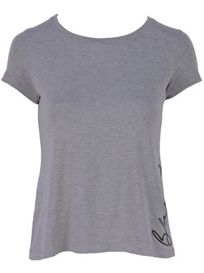 Blusa Baby Look Feminina Adulta Com Detalhe Blessed 7030 Paty Gloss Mescla