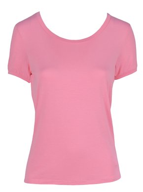Blusa Baby Look Manga Curta Feminina Adulto V0013 Vila Flor Rosa