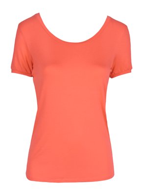 Blusa Baby Look Manga Curta Feminina Adulto V0013 Vila Flor Coral