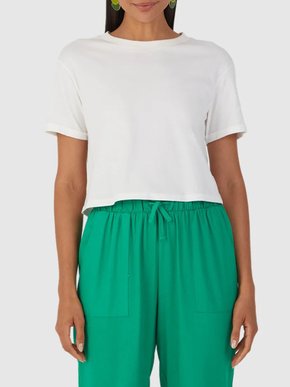 Blusa Cropped Básica Feminina Adulto 1000116033 Malwee Off White