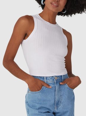 Blusa Cropped Canelada Feminino Adulto 1000113554 Malwee Branco