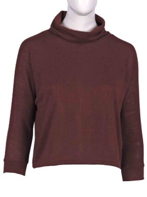 Blusa Cropped Feminino Adulto Manga 3/4 5483 Paty Gloss Bordô