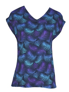 Blusa De Malha Feminina Adulto Manga Japonesa V0011 Vila Flor Preto, Roxo e Azul
