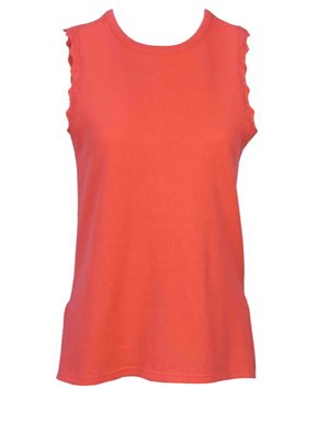 Blusa Em Malha Crochê Feminina Adulto Sem Manga 1.703402 Lecimar Coral