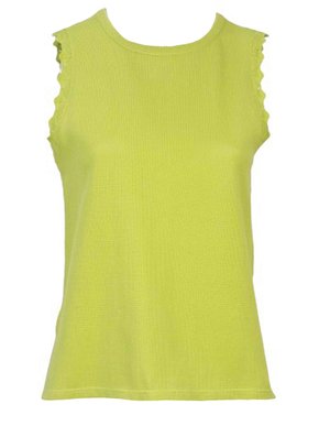 Blusa Em Malha Crochê Feminina Adulto Sem Manga 1.703402 Lecimar Verde