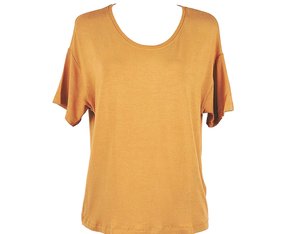 Blusa Feminina Adulto Manga Curta Casual Lisa 4E52 Hering Caramelo