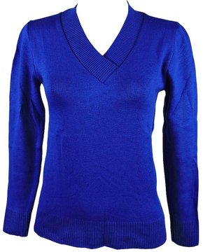 Blusa Feminina Adulto Manga Longa Decote V Lisa Logan Royal