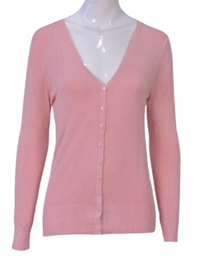 Blusa Feminina Adulto Manga Longa Linha Lisa Com Botão C&V Collection 1662 Rose