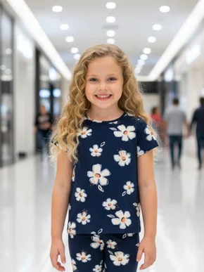 Blusa Feminina Infantil 4/8 1000069712 Malwee Marinho