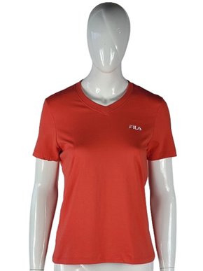 Blusa Lisa Feminina Adulto Gola V F12L00549 Fila Vermelho