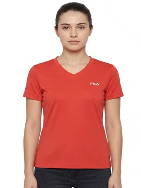 Blusa Lisa Feminina Adulto Gola V F12L00549 Fila Vermelho