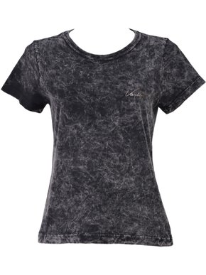 Blusa Manga Curta Feminina Adulto Estonada 31611 Vanton Preto