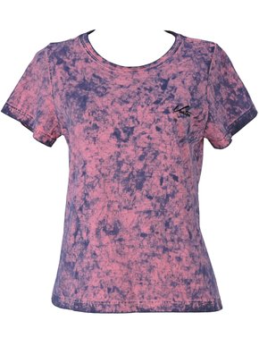 Blusa Manga Curta Feminina Adulto Estonada 31618 Vanton Rosa E Marinho