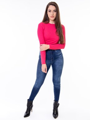 Blusa Manga Longa Feminina Adulta Canelada E Lisa 00086 Lunender Rosa Moreno
