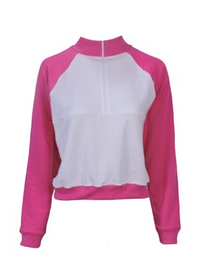 Blusa Manga Longa Feminina Adulto Em Malha Bicolor 4908 Mc'Jo Pink