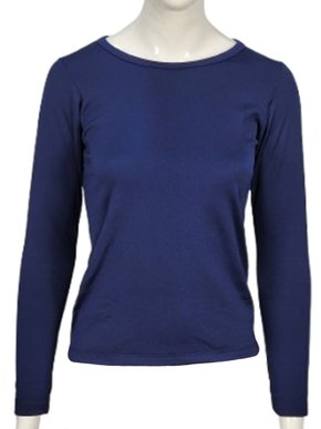 Blusa térmica Feminina Decote Redondo Ellegante Marinho