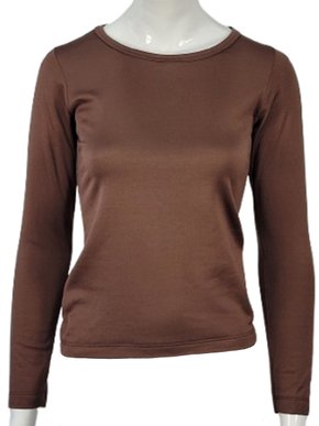 Blusa Termica Feminina Decote Redondo Ellegante Marrom