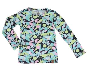 Blusa Térmica Feminina Infantil 1-3 Estampada 24014 Dc Têxtil Preto e Verde