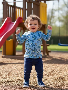 Blusa Térmica Masculina infantil 1-3 Estampada 24825 DC Têxtil Azul Claro