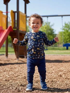 Blusa Térmica Masculina infantil 1-3 Estampada 24825 DC Têxtil Marinho