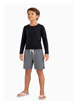 Blusa Térmica Unissex Infantil 4/8 Endoux Preto