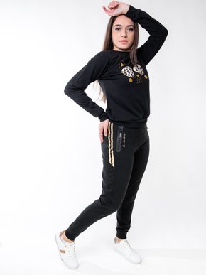 Blusão De Molecotton Feminino Adulto Cat 6844 Tookas Preto