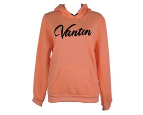 Blusão De Moletom Feminino Adulto Com Capuz Detalhe VNTN 26207 Vanton Laranja Neon