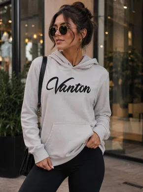 Blusão De Moletom Feminino Adulto Com Capuz Detalhe VNTN 26207 Vanton Rosa Claro