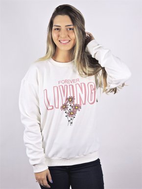 Blusão De Moletom Adulto Feminino Estampa Forever Living 2012 Mc'Jo Creme G