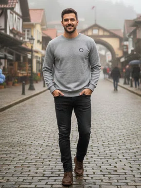 Blusão De Moletom Galicia Masculino 560806 Mormaii Cinza Claro