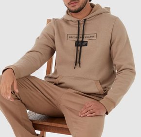 Blusão De Moletom Masculino Adulto Estampado Com Capuz 1000108317 Malwee Café