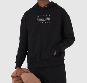 Blusão De Moletom Masculino Estampado Com Capuz 1000106349 Malwee Preto