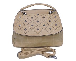 Bolsa De Mão Feminina Adulto Sintética Com Detalhe de Tachas X-6074 CH&LR Marrom Claro