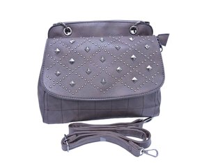 Bolsa De Mão Feminina Adulto Sintética Com Detalhe de Tachas X-6074 CH&LR Marrom Escuro