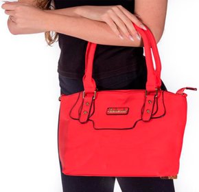 Bolsa De Ombro Feminina Adulto Sintética Lisa LR-91 Lichenli Coral