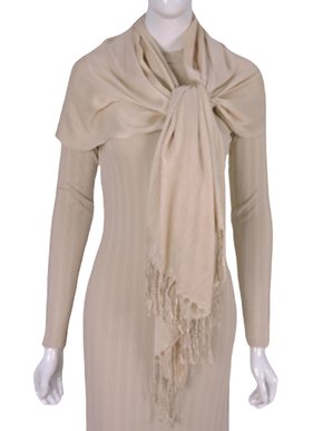 Cachecol Unissex Adulto Liso Center Variedades Areia