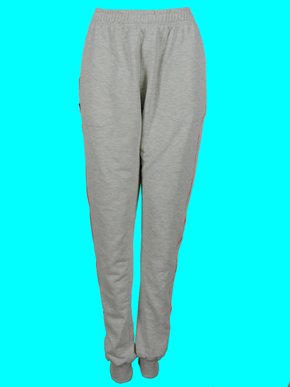 Calça De Moletom Feminina Adulto Com Punho Detalhe Friso 6881 Tookas Mescla White