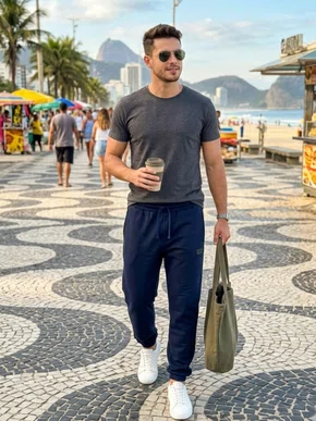Calça De Moletom Jogger Masculina 30938 Fatal Marinho