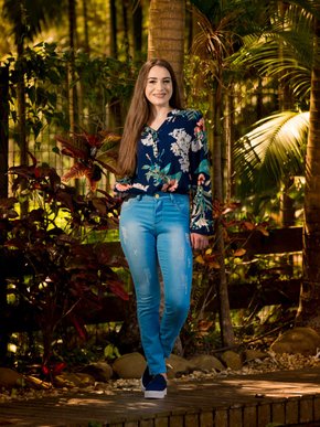 Calça Jeans Feminina Adulto Skinny Detalhe Desfiado 70018 Absolute Jeans Claro