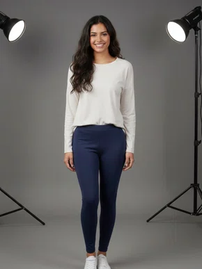 Calça Legging Térmica Feminina Juvenil 10/16 24811 Three Hands Marinho