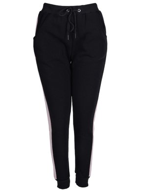 Calça Moletom Feminina Adulta Detalhe Listra Lateral CFM-800 Blue Tech Preto