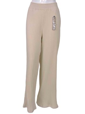 Calça Pantalona Canelada Feminina Adulto 4553 Paty Gloss Areia