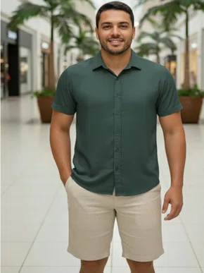 Camisa De Viscose Masculina Adulto CVMC-406  Blue Coast Militar