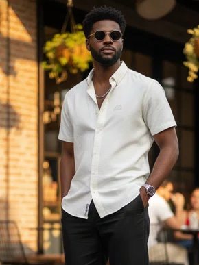 Camisa Manga Curta  Masculina 15.34.0199 Gangster Creme