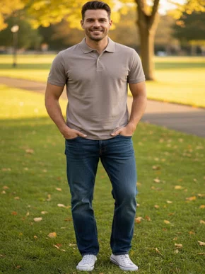 Camisa Polo Em Piquet Lisa Masculina Adulto PPML-153 Code Blue Bege