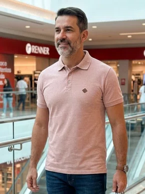 Camisa Polo Manga Curta Masculina Adulto 501055 Vanton Nude